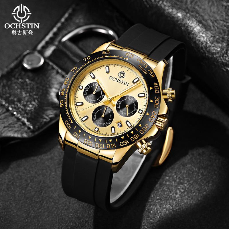 Ochstin Legendary Series Luminous Waterproof Men'S Watch Men'S Quartz Watch Silicone Strap Fashion Watch