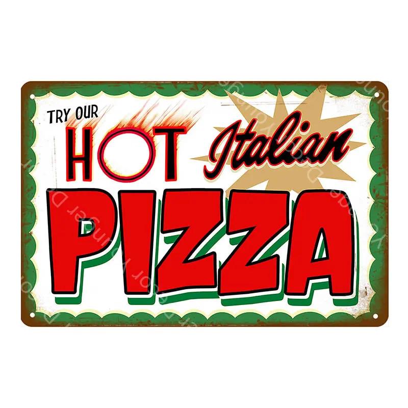 

Хот-доги Бургери Піца Металеві Знаки Декор Стін Бару Бляшана Вивіска Вінтажні Металеві Знаки Домашній Декор Живописні Таблички Художній Постер YJ173 20x30cm