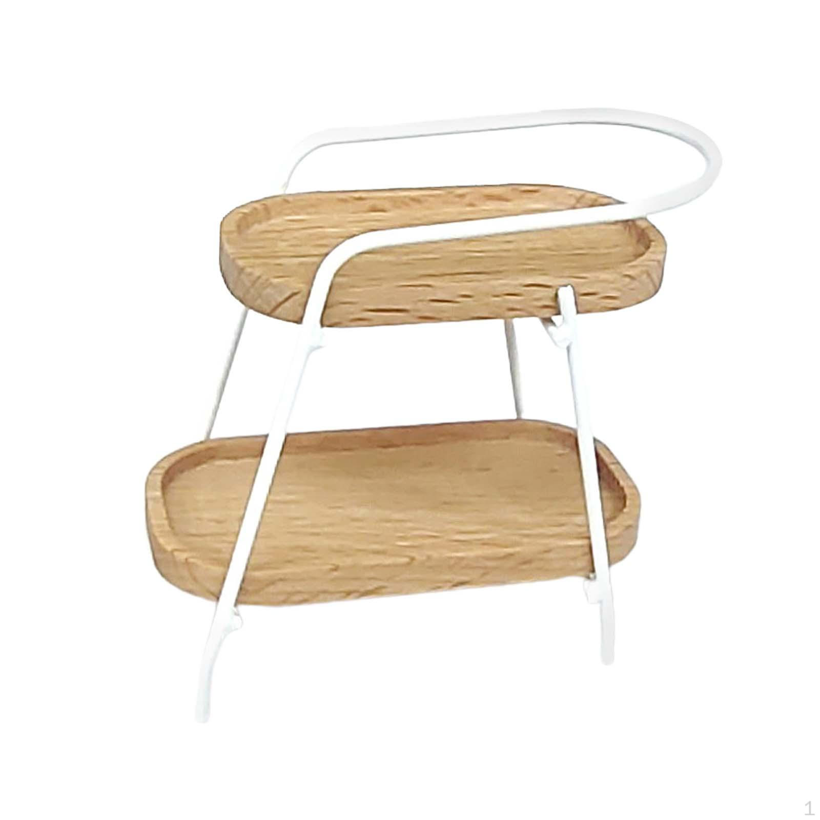 

1:12 Mini Wooden Furniture Trolley Dollhouse Supplies Scenery Micro Landscape Scale білий