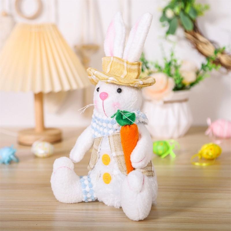 Easters Gnomes with Carrot and Sign Easters Gnomes Plush Doll with Rabbit Tabletop Accent for Festival Atmosphere