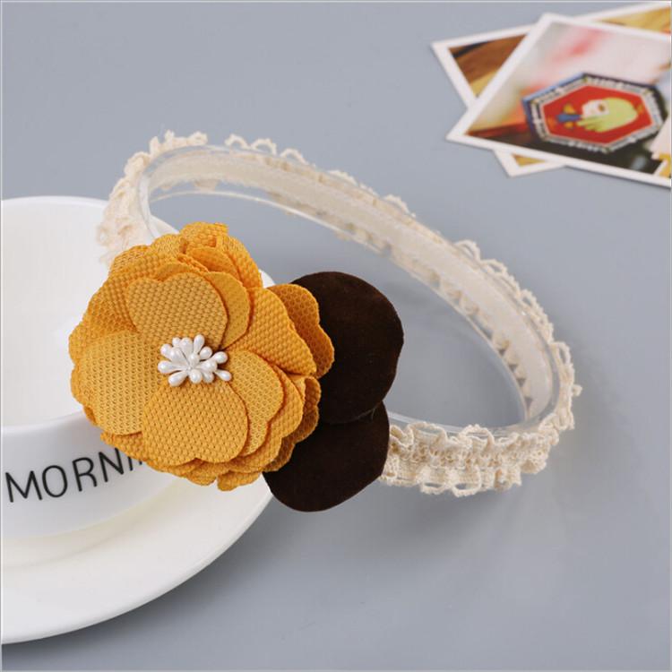 Kawaii Flower Headband Rabbit Ears Turban Headband Baby Girls Kids Hair Bows Head Bands Accessories for Children Headdress