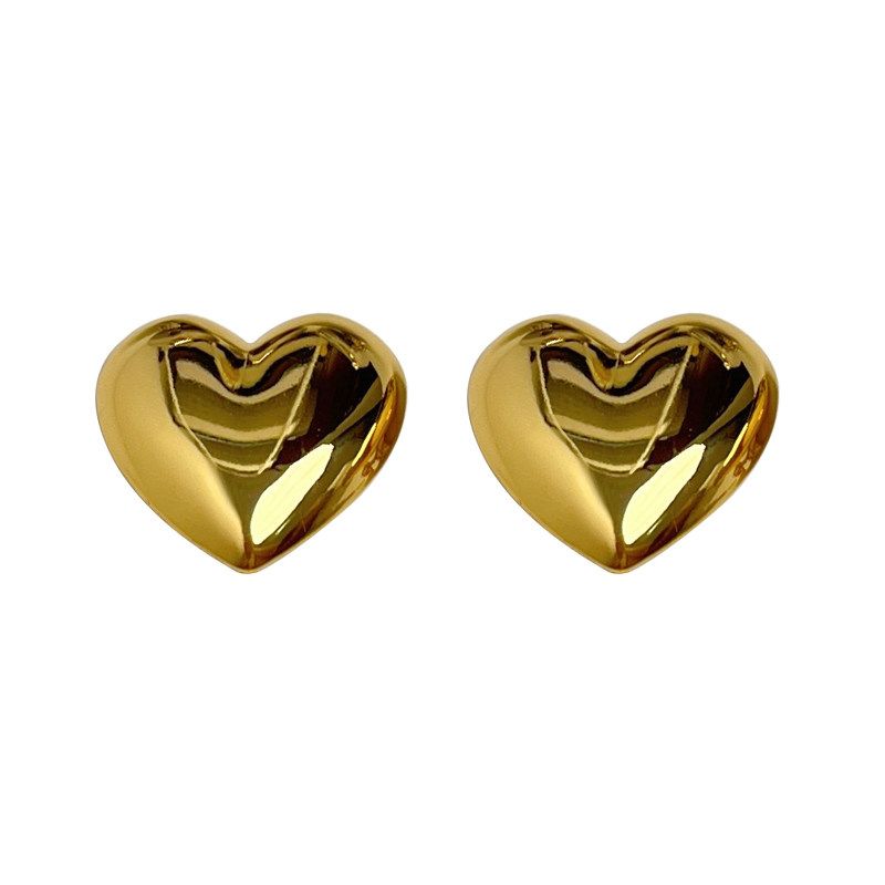 Special-Interest Design Exaggerated Three-Dimensional Large Heart Shape Ear Clip Non-Pierced Female 2024 New Arrival Best Selling Fancy Earrings