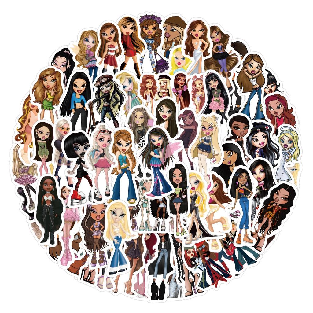 Cartoon Bratz Stickers - 55-110 Waterproof Sheets for Journals, Water Bottles, Laptops
