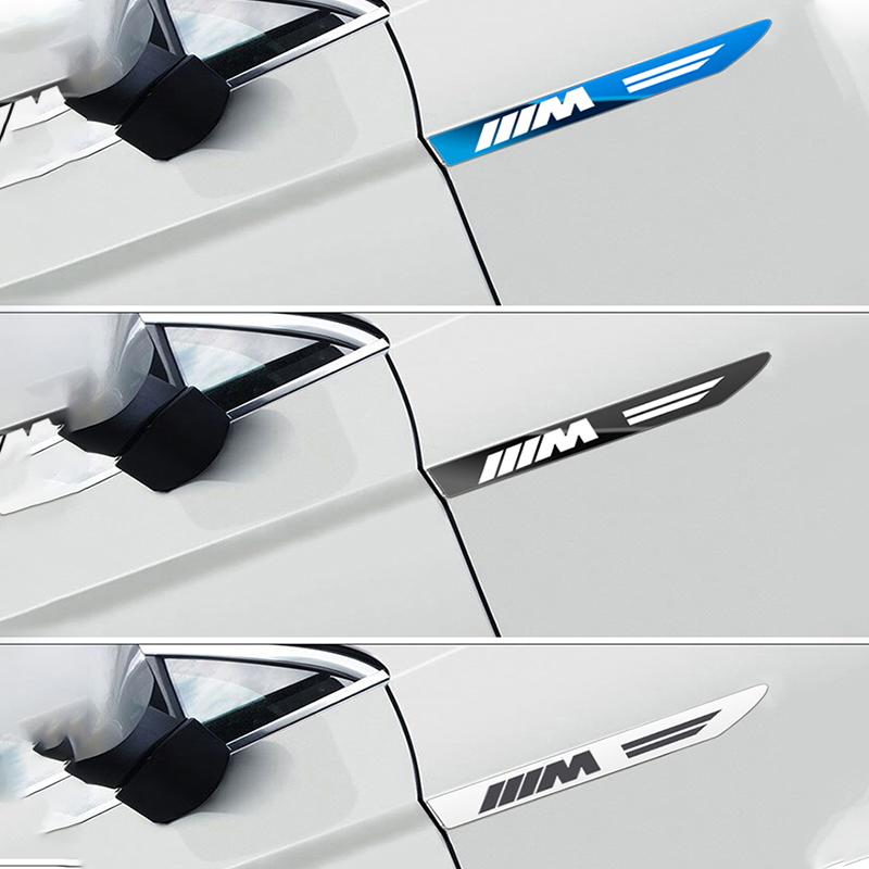 2PCS Side Wing Badge Emblem Fender Sport Car Sticker For BMW M Power Performance M3 M5 X1 X3 X5 X6 E46 E39 E36 E60 E90