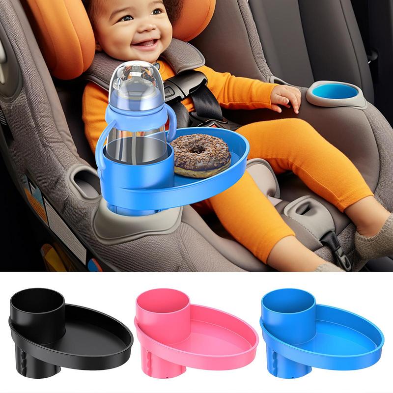 Car Seat Snack Tray Travel Tray For Kids Car SeatKids Vehicle Cup Holder Plate Car Accessory For Snacks Toys Cups Portable