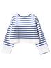 Ships for Women TOKUSHIMA Striped Hand Front and One Size Knit, Washable, 2-Way Back, Women's, 316010801, Blue,