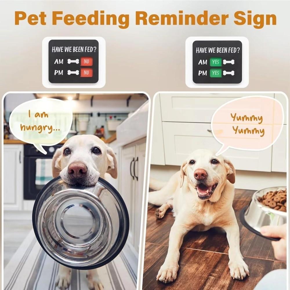 Slider Sign Feeding Reminder Sign Wooden Dog Feeding Reminder Stickers  Kitchen Organization