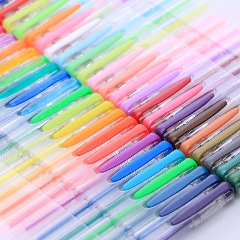 100 Gel Pen Set Metallic Pastel Glitter Gel Pens for Adult Kids Colouring Book