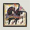 Hand Rolled Twill Silk Scarf Women Two Horse Double Print 90cm Square Scarves Wraps Echarpes Foulards Femme Hijab