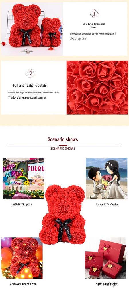 Eternal Flower Crown & Veil: Rose Bear Gift Box for Birthdays, Valentine's, Qixi, & Christmas