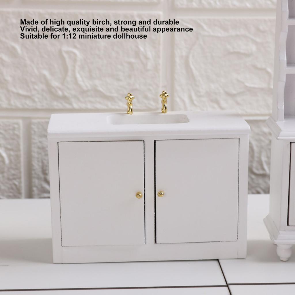Mini Washbasin Cabinet Model 1:12 Simulation Life Scene Vivid Delicate Miniature Dollhouse Decoration Accessories
