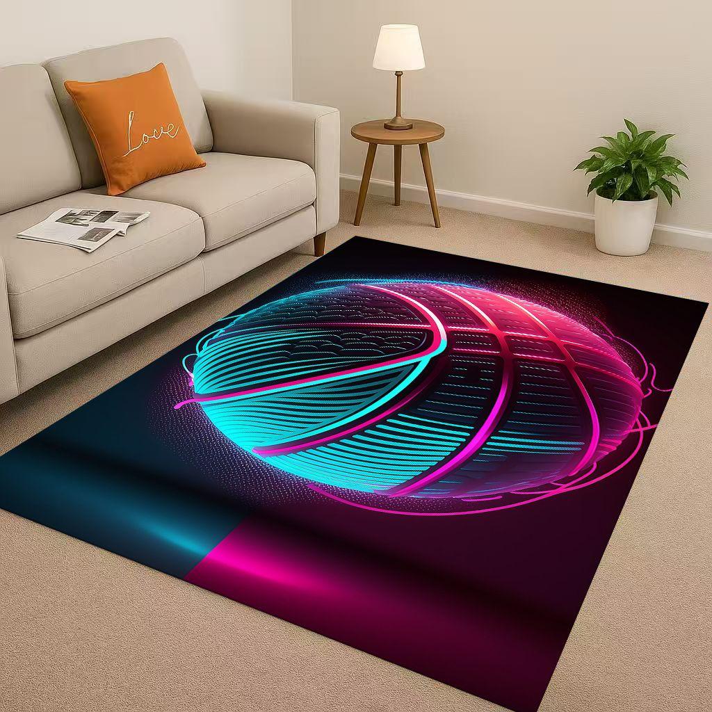 27 Style Basketball Court Art Living Room Non Slip Area Rug Soft Carpet for Bedroom Playroom Sofa,Easy Clean Home Decor Doormat