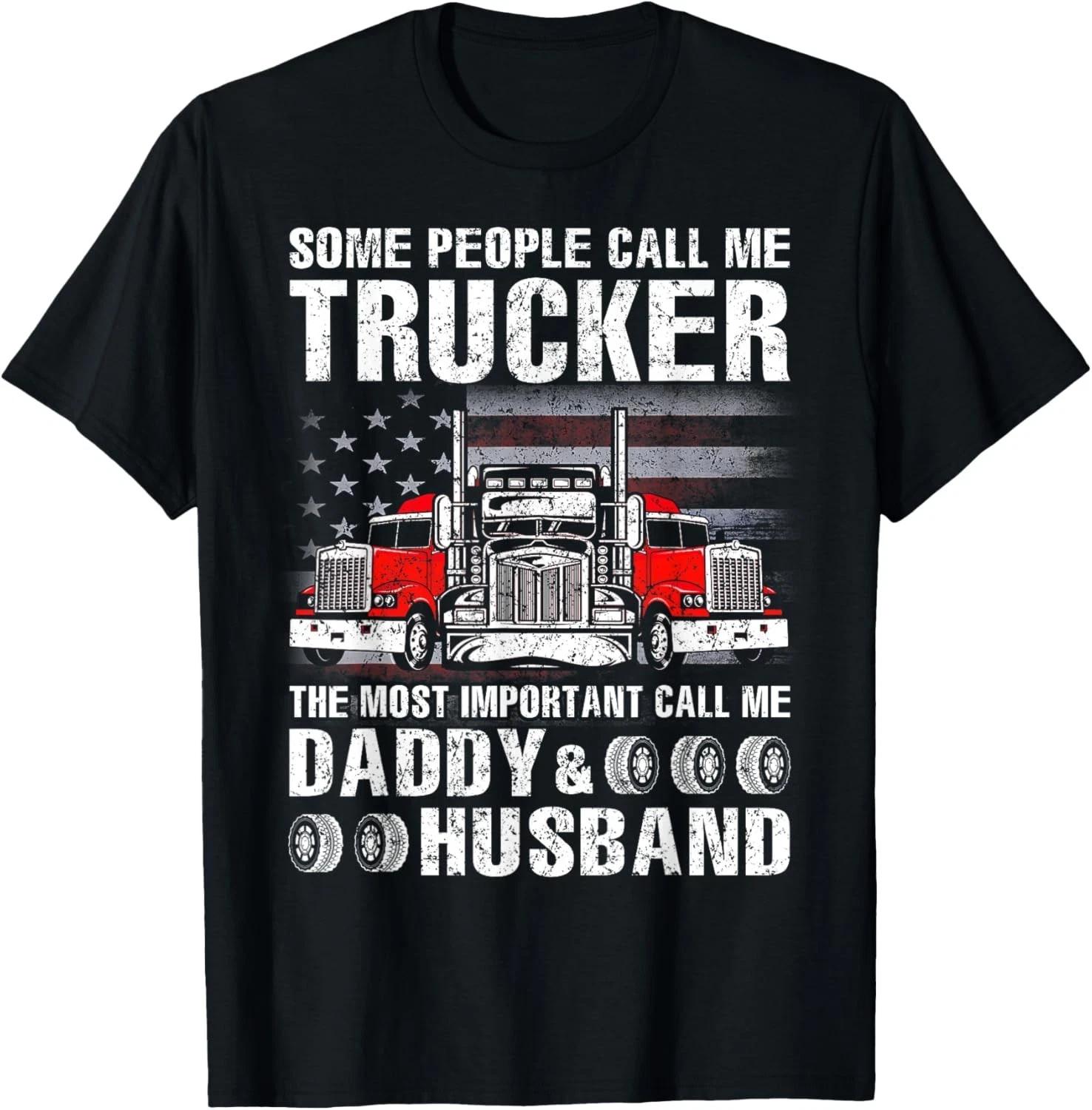 

Mens Trucker Daddy & Husband - Truck Driver Gift Unisex T-Shirt XL