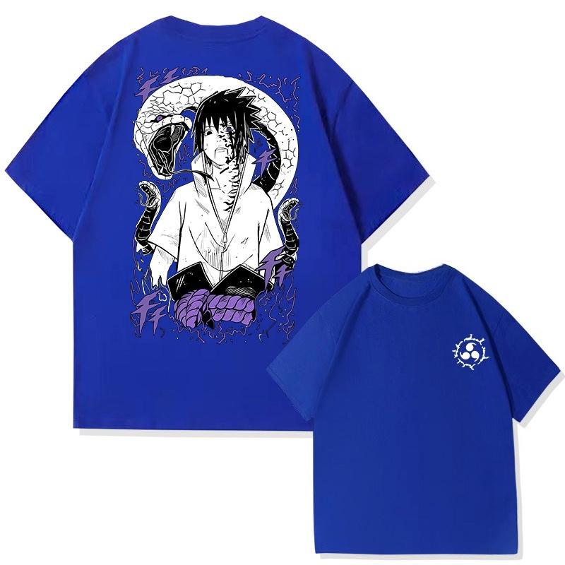 

Аніме Наруто Саске Анімаційні Похідні Бавовняна Футболка З Коротким Рукавом Чоловіча та Жіноча Літній Тренд Вільна 3XL