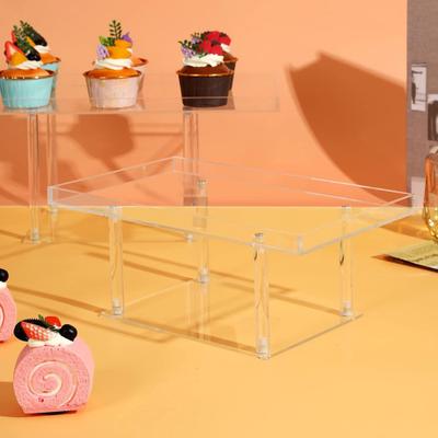 Juego de mesa de exhibición de postres y cupcakes, fácil de ensamblar, diseño versátil, transparente, para postres, pasteles, golosinas, galletas, postres