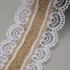 5.0 Meter Vintage Jute Ribbon with Lace Trim - Natural Brown & White Handmade Rustic Decor for Weddings, Christmas & Parties, Durable Fabric Material