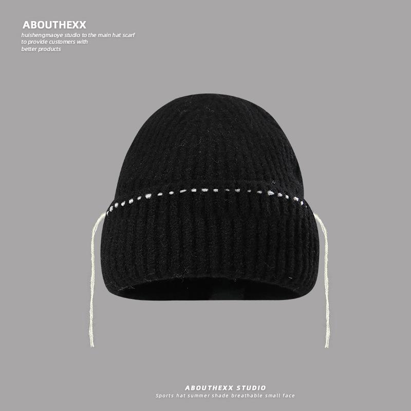 Autumn and Winter Warm Hat for Women New Style Wool Hat Korean Style Versatile Outdoor Headband Knit Hat Cold Hat Men