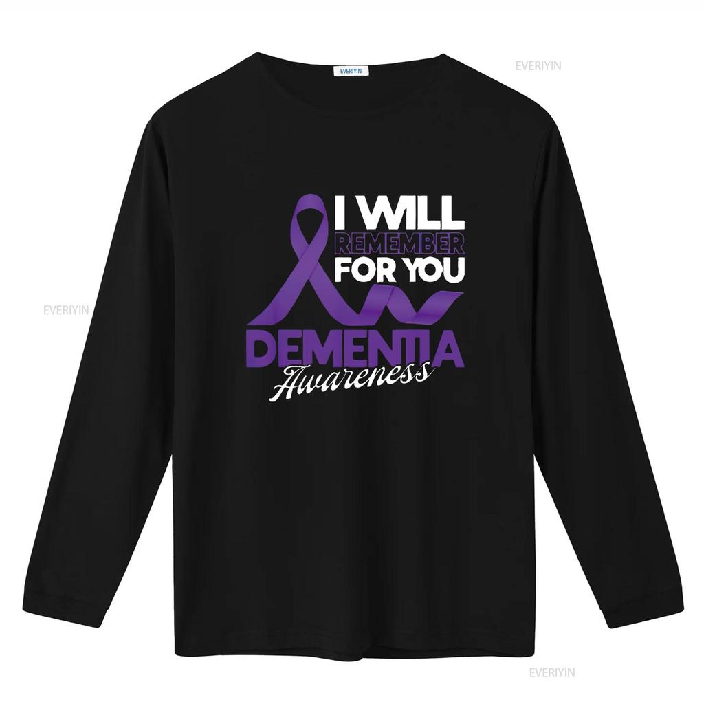 Womens I Will Remember For You Dementia Awareness Ribbon T Shirt Black X Large Vintage Washed Homme Unisex Fashion