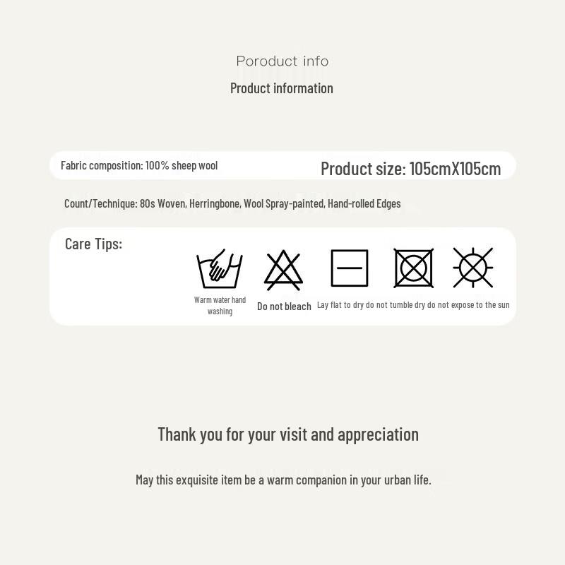 Women's Premium 100% Wool Large Square Scarf