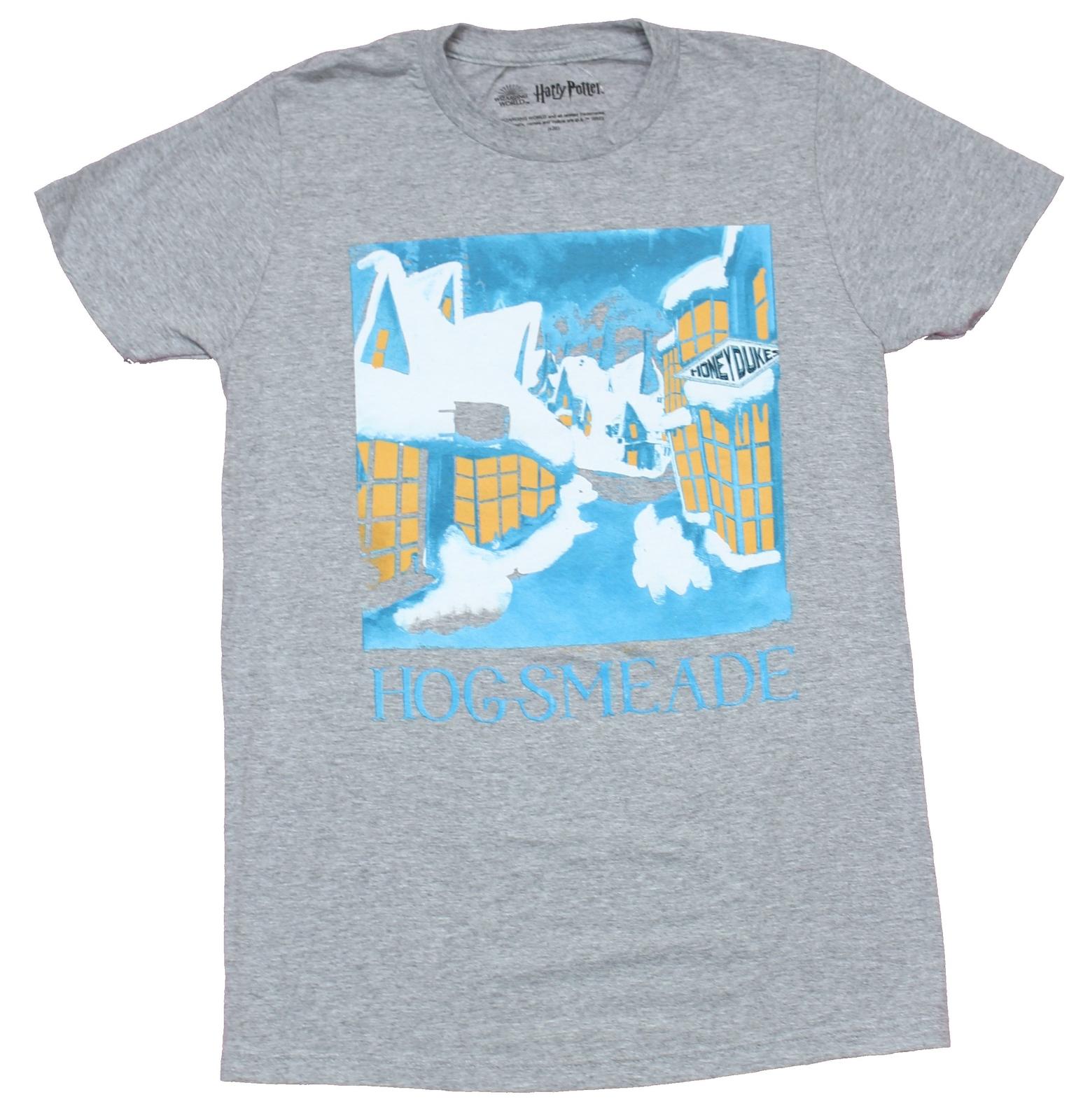 Harry Potter Adult New T-Shirt - Hogsmeade Snowy Stylized Pic M