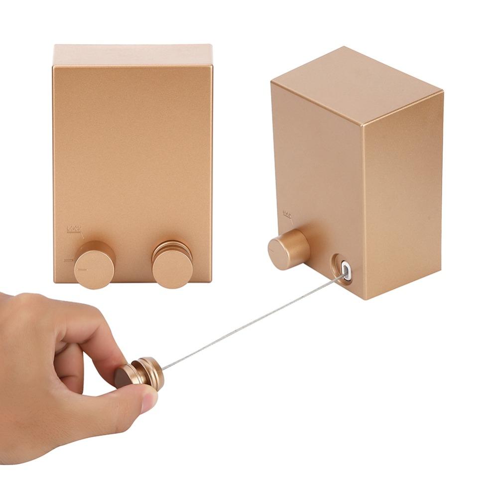 Gold Pink Retractable Clothesline Stainless Steel  ABS Steel Rope Clothesline  Indoor Outdoor