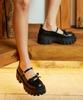Cesti Bold Teen Mary Jane Platform Loafers (Black)