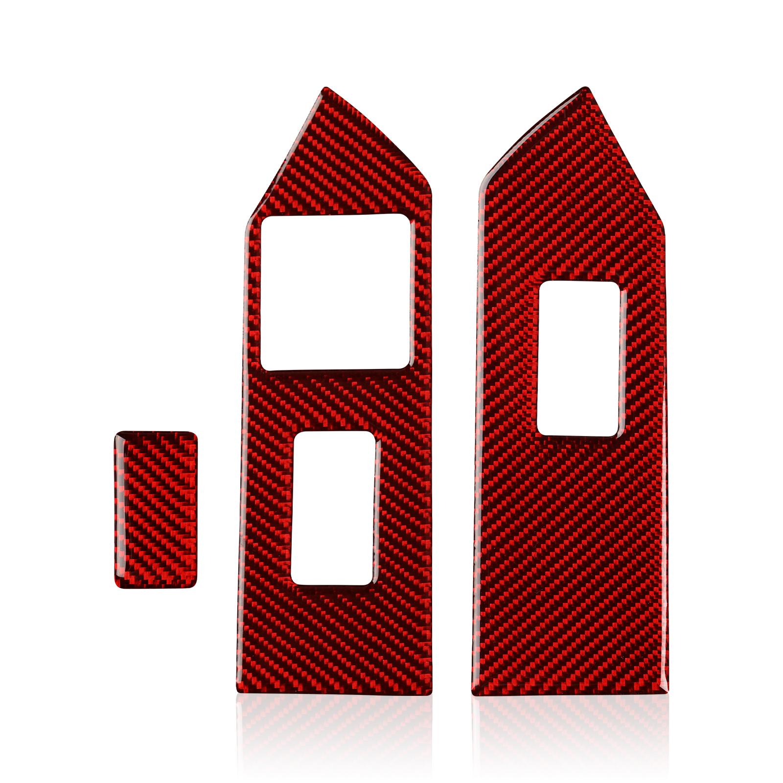 

Для Ford Mustang 2009-2014 аксессуары из углеродного волокна, автомобильный стеклоподъемник, переключатель управления, панель, наклейка, внутренняя отделка красный