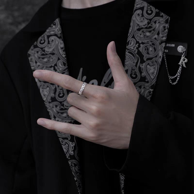 Herren Trendiger High-End Weißkupfer Versilberter Pixiu Ring - Einzigartiges Geburtstagsgeschenk für Reichtum für den Freund