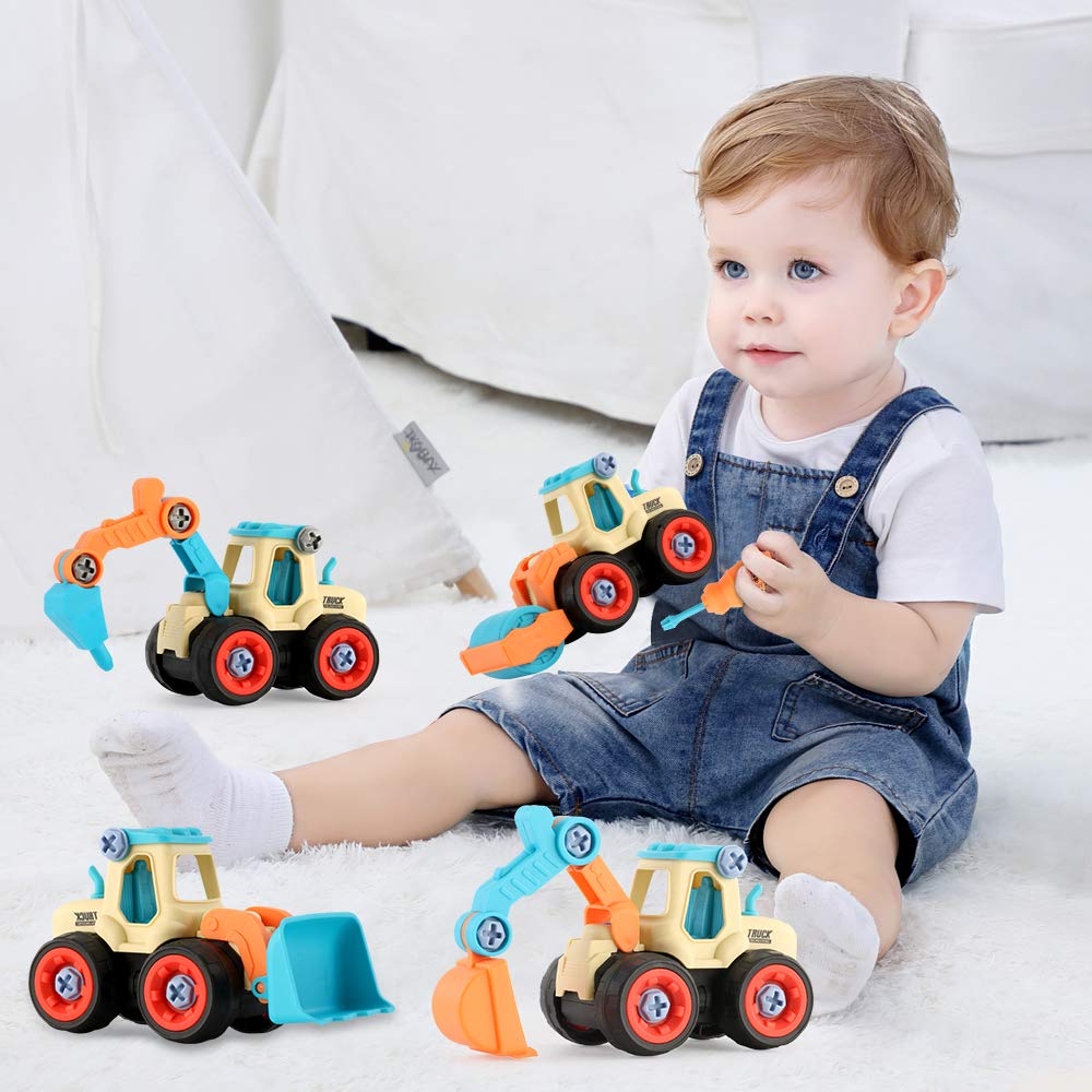 JoyGrow Construction Set of DIY Educational Construction Pretend Sandbox Mini Gift for Boys and Girls Vehicles, 4, Toys, Excavator, Play, Play, Cars,