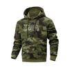 Men's Camouflage Printed Letter Embroidered High-weight Hoodie, Men's Trendy Sporty Casual Hoodie