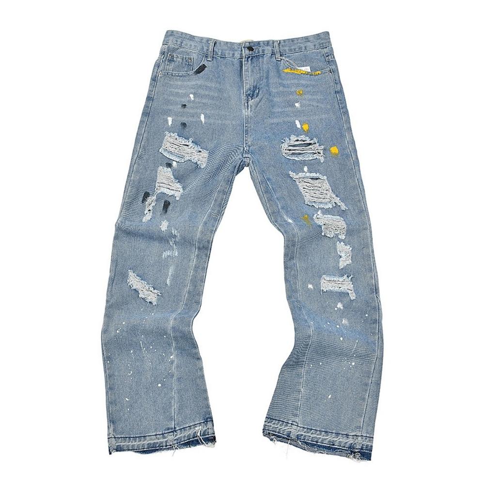 EastRogue High Street Washed Faded Distressed Baggy Jeans Straight Baggy Retro Casual Denim Trousers Vintage Loose Denim Pants