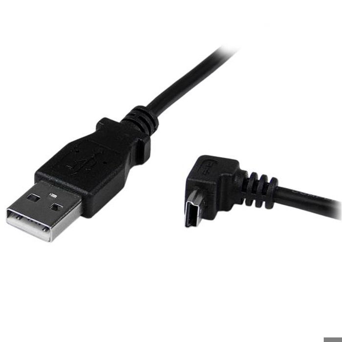Mini-USB-A auf Mini-B Kabel 90° nach unten abgewinkelt - STARTECH - 2m - Doppelt geschirmt - 90-Grad-Stecker