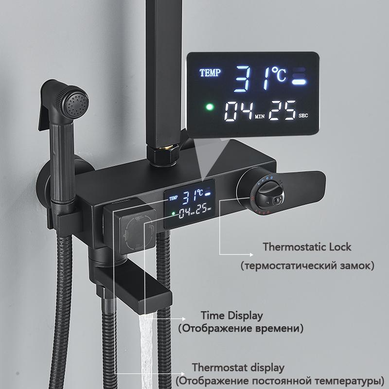 Thermostatic Digital Display Shower Faucet Set Shower Mxer Crane Shower Bath Faucet Bathtub Shower Mixer Taps Bidet Faucet