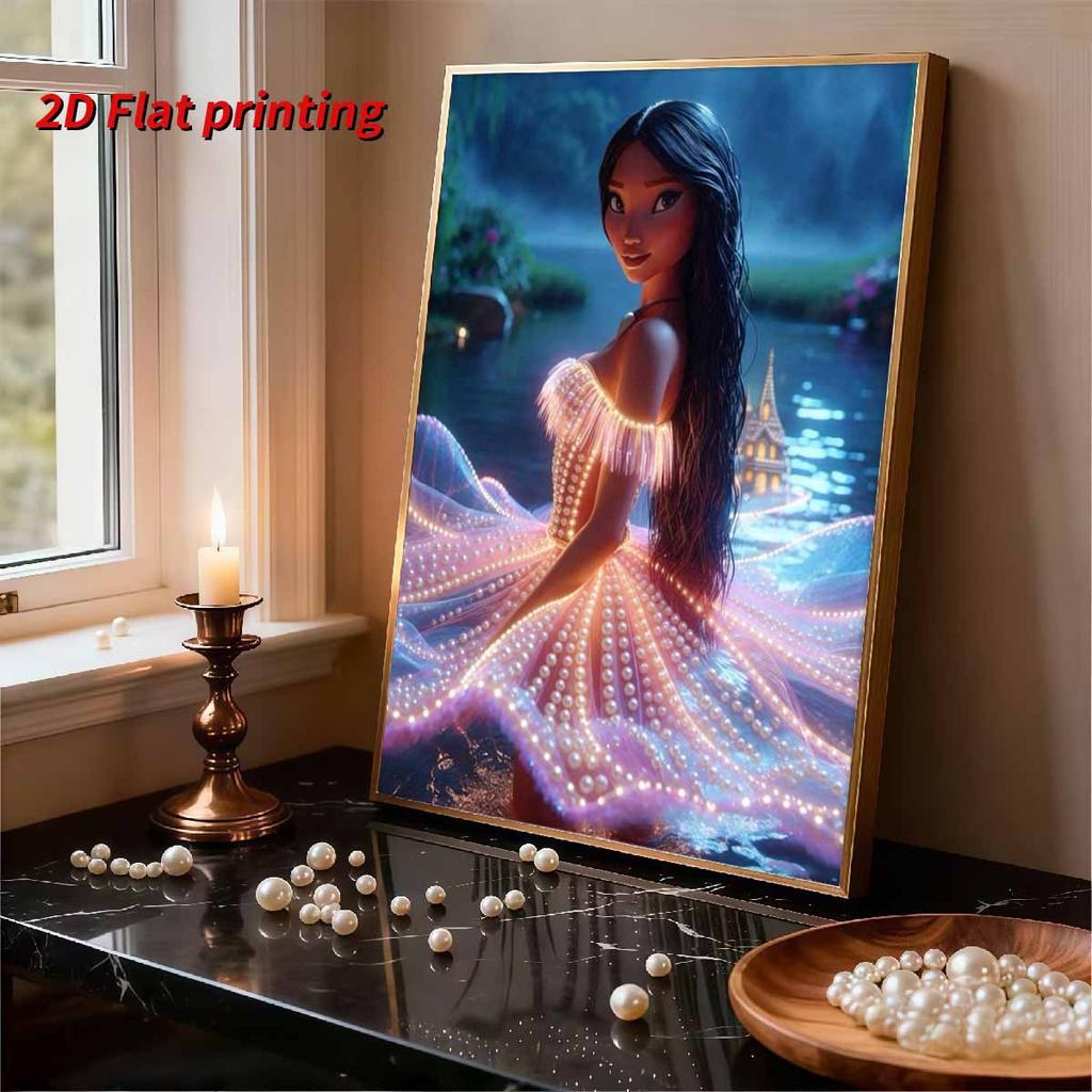 Disney Pearl Painting Pocahontas Waterside Streamer Creative Art 5D Pearl Embroidery Cross Stitch Kit Handmade DIY Home and Room Decor Gift