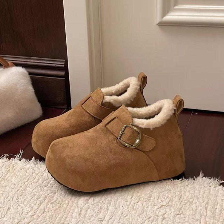 Fleece Warm Height-increasing Full-bag Shoes, Snow Boots, Cotton Shoes, Women's Thick-soled Shoes