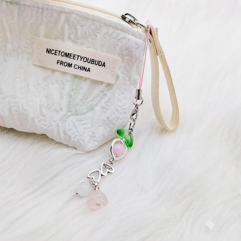 Bowknot Heart Cross Hanging Pendant Sweet Cool Phone Strap Bag Decoration Portable Hanging Lanyard Gift for Girls Women