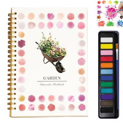 Quaderno di lavoro con 12 colori pigmento Guida passo passo alla pittura di animali e fiori