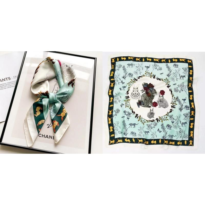 Lenço Quadrado de Seda Estampa Floral de Luxo Mulheres Lenço de Cetim Macio Faixa de Cabelo Lenço de Pescoço Cabeça Hijab Senhora Faixa de Cabelo Foulard Fita de Bolsa