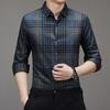 Pánská košile s dlouhým rukávem Volná Jarní a podzimní Nová pánská kostkovaná košile Nežehlivá Strečová košile
