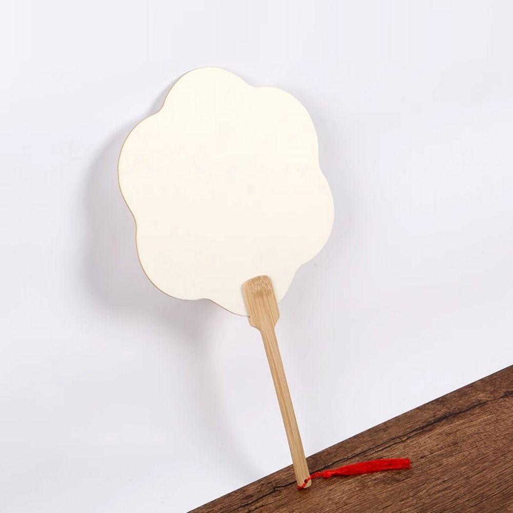 5Pcs Double-side Paper Hand Fans DIY Painting Portable Blank Paper Fan Ornaments Thick Xuan Paper Hand Painting Graffiti Fans