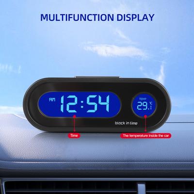 Auto Uhr Zeit Uhr Mini Elektronische Auto Uhren Leuchtende Innen Thermometer LCD Hintergrundbeleuchtung Digital Display Auto Zubehör