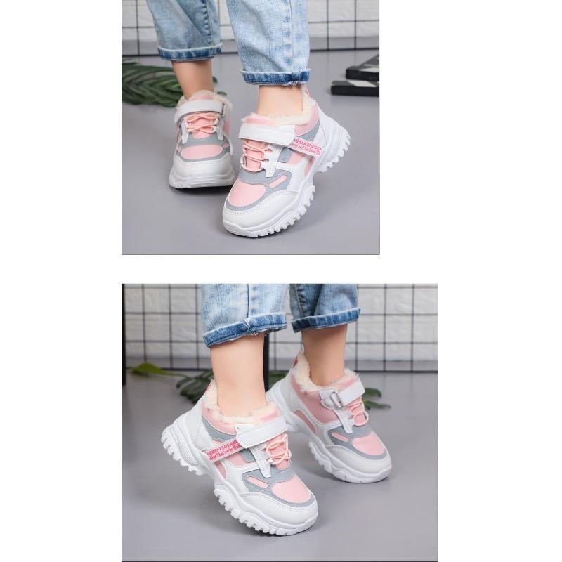 Sports Shoes for Girls Leather Cotton Warm Shoes for Boys Fall and Winter Students Big Kids Running Shoes for Kids Daddy Shoes
