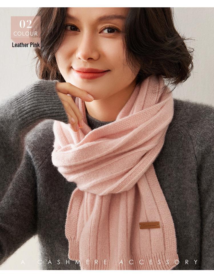 Women's 100% Pure Cashmere Scarf - New Autumn/Winter Style, High-Grade Solid Color, Warm and Stylish.