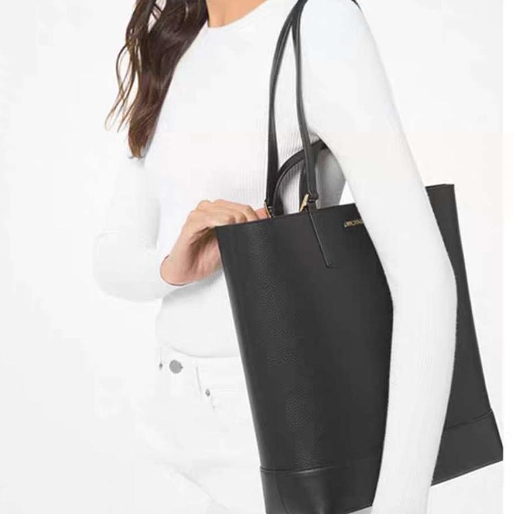 Michael Kors Kelli Logo Leather Tote Bag Large Women tote bags Black 35T0GX9T3T-001