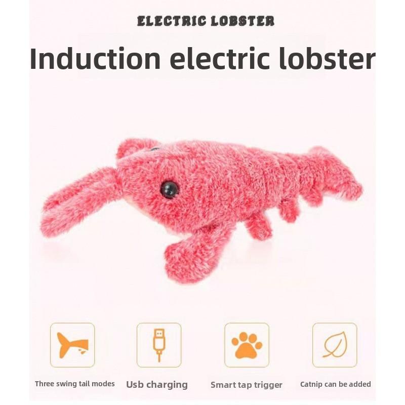 Dog Lobster Floppy Toys Plush Jumping Interactive Toy Motion Chew Pet Play