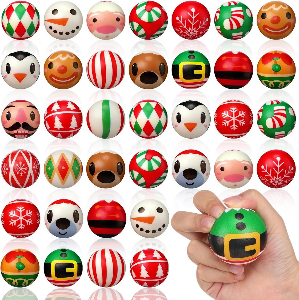 6/36 KS Vánoční antistresové míčky Santa Claus Sobi Antistresová pěna Vánoční mačkací míček pro děti Vánoční párty drobnosti