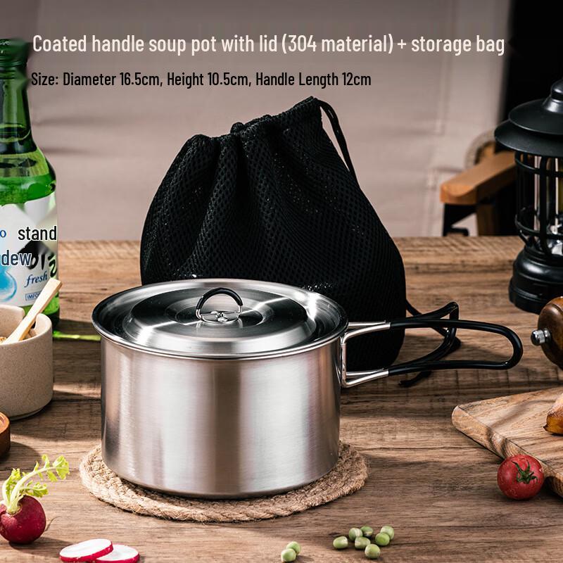 JingJingRS Portable Outdoor Stainless Steel Cookware Set