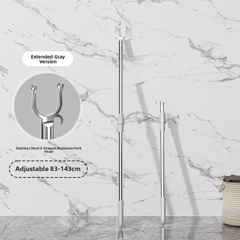 Retractable Clothes Drng Rod Single Prong Clothes Hanger Storage Organizer for Home Dormi Stainl Steel PP Material