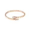High Version 925 Silver Spirit Snake Bracelet CNC Precision Thick Plated Spring 3-turn Full Diamond Light Luxury Bracelet