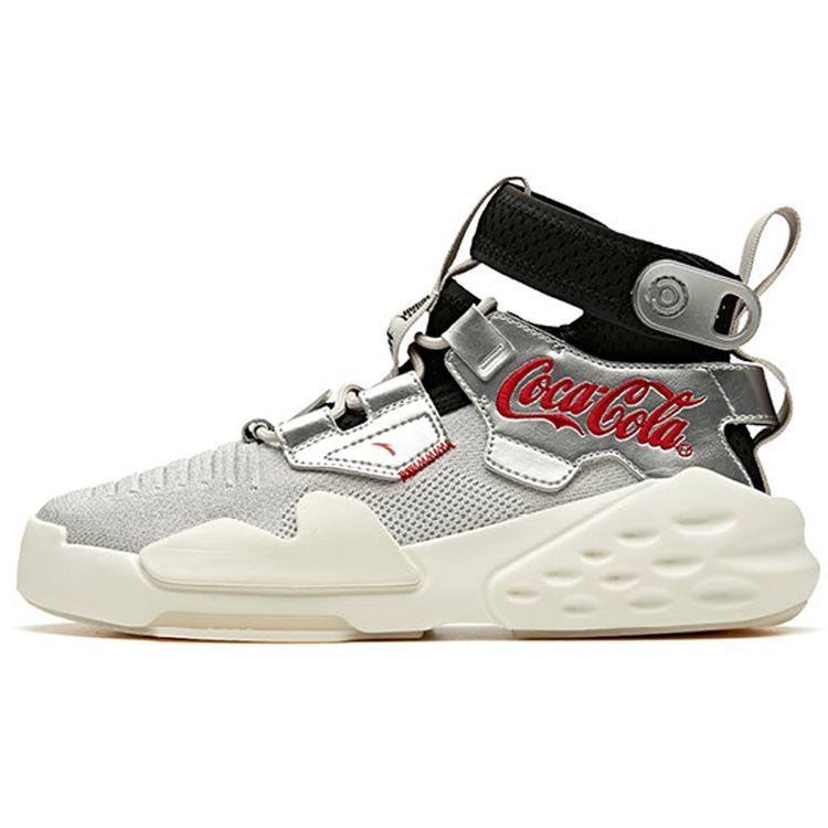 Anta Badao Coca-Cola Zero Collaboration High Top Casual Shoes Mens Silver Black 11948099S-1 40
